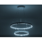 Подвесной светодиодный светильник Ambrella light FL5862/2 WH белый 45W 3000K/4200K/6400K D600/400*830 (без ПДУ), фото4