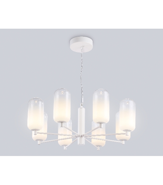 Подвесной светодиодный светильник Ambrella light LH11109/8 WH/FR белый/белый матовый 28W 3000K D720*280