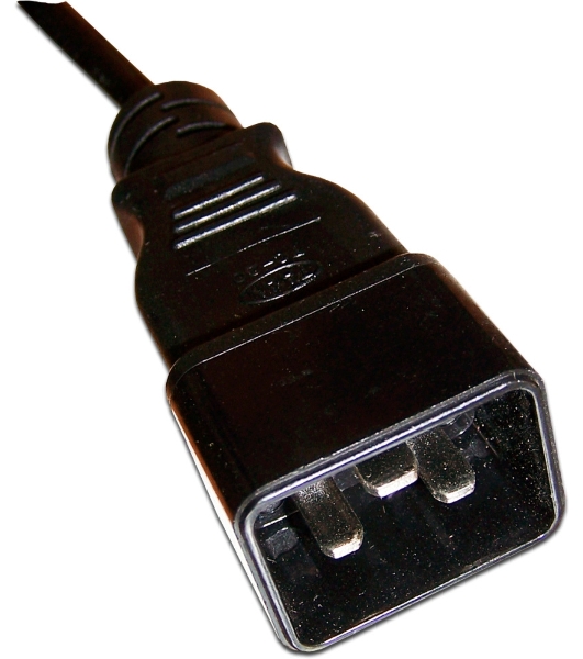 Шнур питания С13-C20, 3х0.75, 220В, 10А, черный, 3 метра