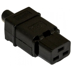 Разъемы для силового кабеля Hyperline CON-IEC320C19 Разъем IEC 60320 C19 220В 16A на кабель, контакты на винтах (плоские контакты внутри разъема), прямой, фото 1
