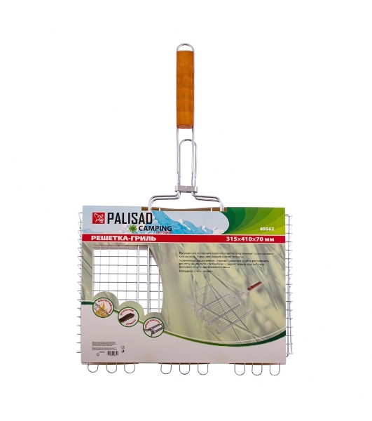 Решетка гриль Camping Palisad 315х410х70 мм объемная хромир.