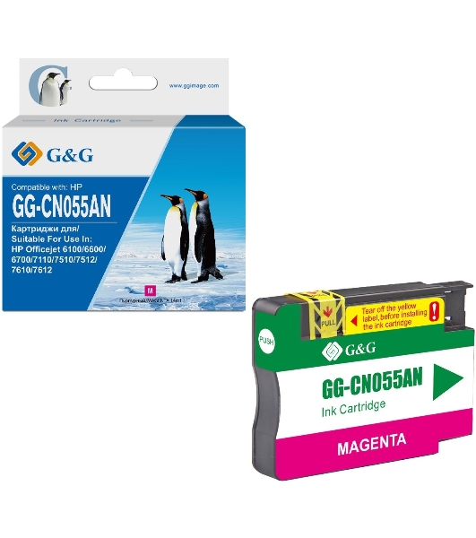 Картридж струйный G&G GG-CN055AN пурпурный (14 мл) для HP Officejet 6100/6600/6700/7110/7510/7610/7612