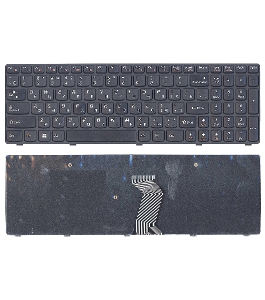 Клавиатура для ноутбука Lenovo IdeaPad G500 G700 черная с черной рамкой