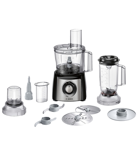 Кухонный комбайн Bosch MCM3501M 800 Вт, Скорости: 2, Блендер 1 л, Чаша 2.3 л, черный/серебристый