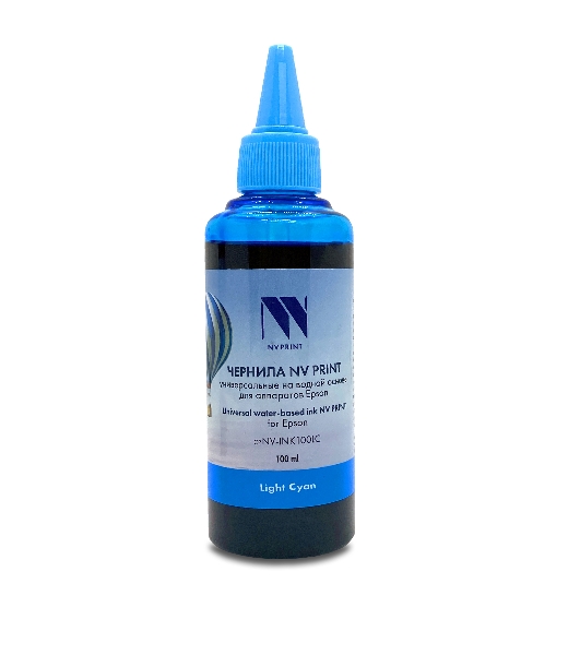 Чернила NVPrint универсальные на водной основе NV-INK100LC для аппаратов Epson (100ml) Light Cyan совместимые