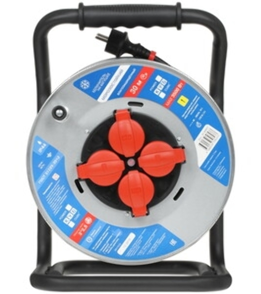 Удлинитель на мет. катушке “Power Cube” IP44 16А 30 м резина 3x1,5 мм2 4 роз. с/з