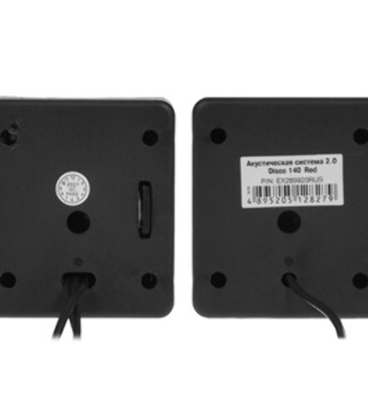 Акустическая система 2.0 ExeGate EX289920RUS Disco 140 Red (питание USB, 2х3Вт (6Вт RMS), 100-20000Гц, красный)