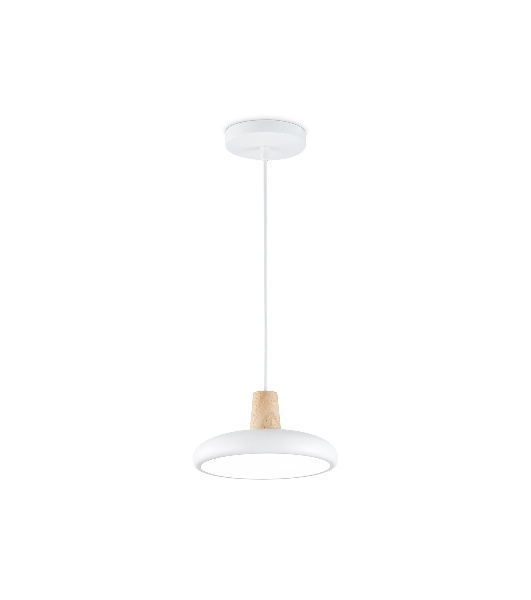 Светильник Ambrella light FL4838 WH/WD белый/дерево 24W 3000-6000K D200*800 (без ПДУ)