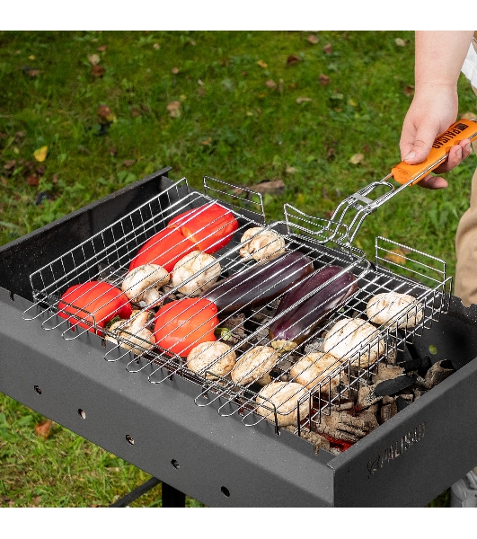 Решетка гриль Camping Palisad 315х410х70 мм объемная хромир.