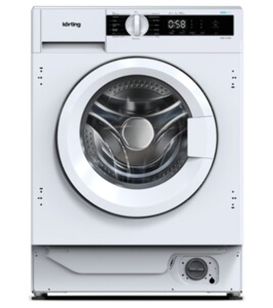Стиральная машина встраиваемая Korting KWMI 14IS94 белый, загрузка фронтальная 9 кг, 1400 об/мин, класс A+++