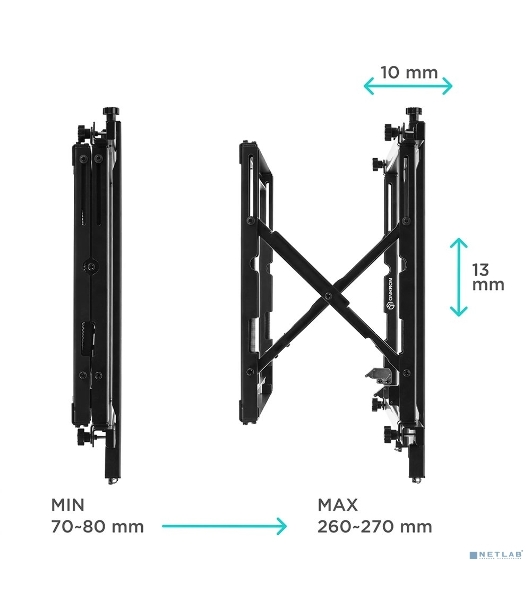 Настенное крепление ONKRON PRO7 Mдля видеостен 40”-70', черный