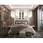 Подвесной светодиодный светильник Ambrella light LH11109/8 WH/FR белый/белый матовый 28W 3000K D720*280, фото3