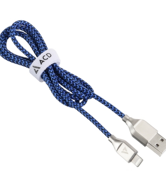 Кабель USB ACD-Titan Lightning - USB-A Нейлон, 1м, сине-черный