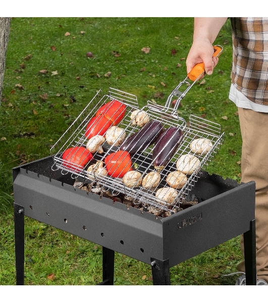 Решетка гриль Camping Palisad 315х410х70 мм объемная хромир.
