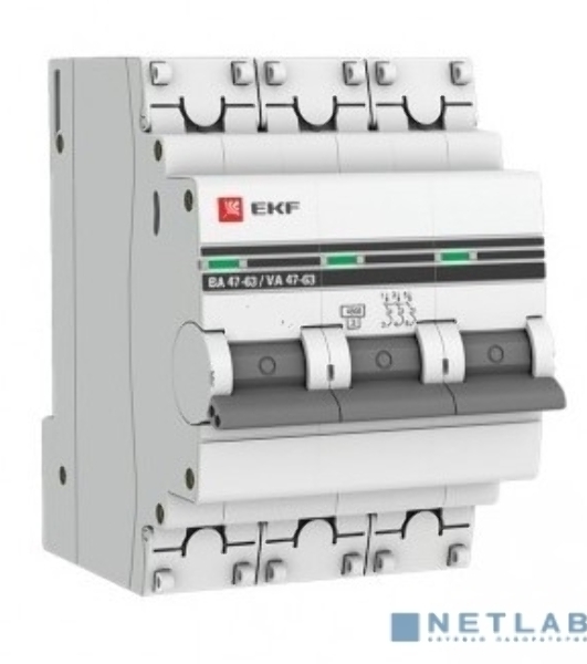 Выключатель автоматический EKF mcb4763-3-20C-pro 3P 20А (C) 4,5kA ВА 47-63 EKF PROxima
