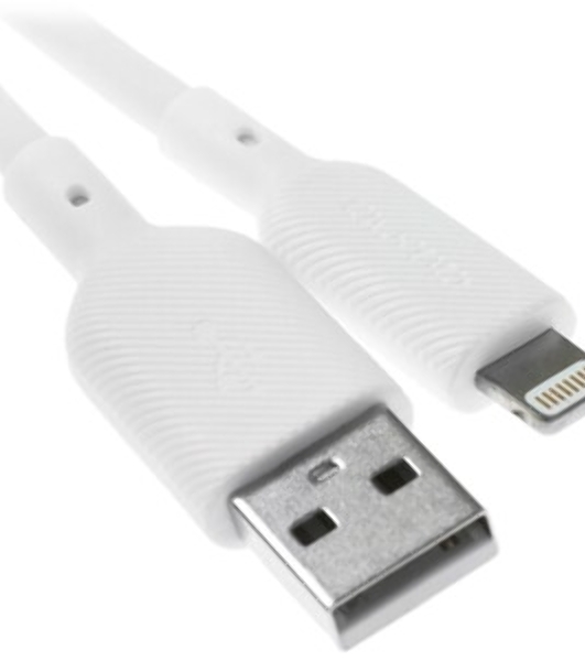Кабель QUMO, MFI С48, USB-A на Apple 8 pin, силиконовый, 1м, 2,4A, 5V, 12W (белый)