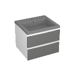Тумба под раковину Bau Stil Loft grey brushed, раковина кварцевая BAU Stil 50, серый металлик, смеситель Hotel Black, черный, фото10