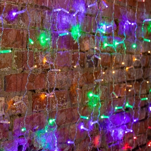 Гирлянда Neon-night 'Светодиодный Дождь' 2х1,5м, постоянное свечение, прозрачный провод, 230 В, диоды МУЛЬТИ, 192 LED
