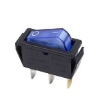 Выключатель клавишный Rexant 250V 15А (3с) ON-OFF синий с подсветкой, фото4