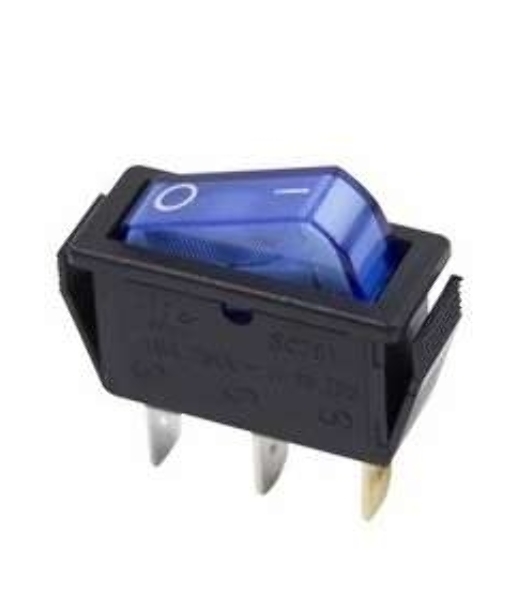 Выключатель клавишный Rexant 250V 15А (3с) ON-OFF синий с подсветкой