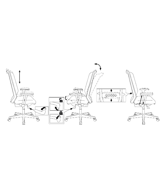 Кресло Бюрократ MC-611N TW-01 38-418 черный, сетка/ткань, 120 кг, механизм качания