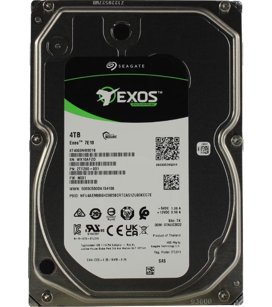 Жесткий диск Seagate HDD Server Exos 7E10 512N (3.5'/4Tb/SAS 12Gb/s/7200rpm)