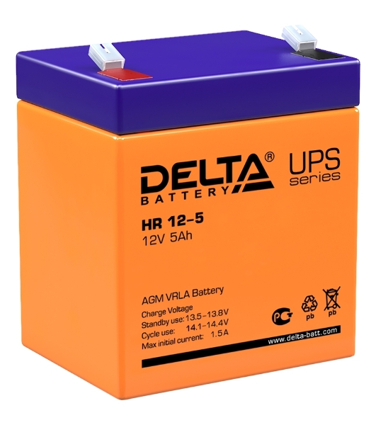 Батарея для ИБП Delta HR 12-5 (12V, 5Ah)
