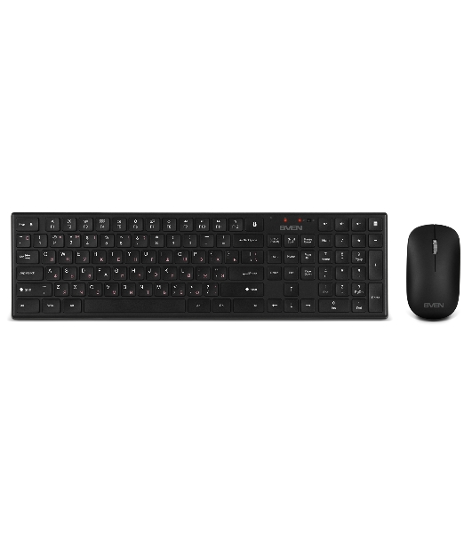 Комплект беспроводной SVEN ножничная клавиатура + мышь KB-C2550W черный (109 кл.,12Fn, 1000DPI, 2+1 кл.)