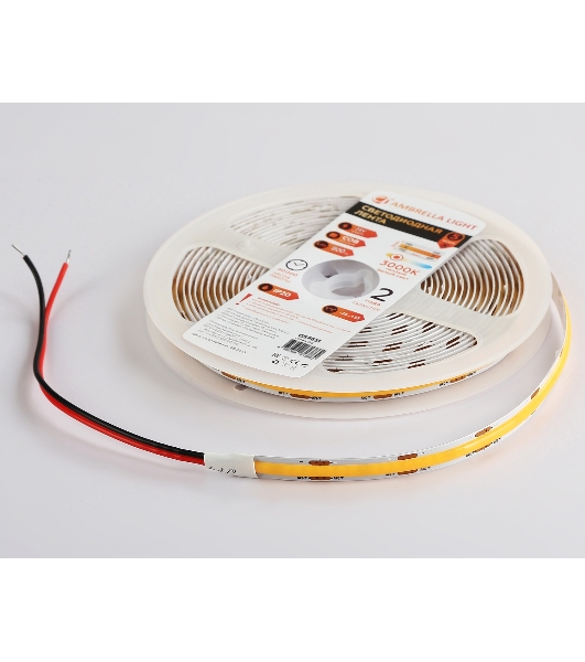 Светодиодная лента Ambrella light GS4651 COB 320Led/ 10W m/ 24V IP20 3000K/ 5000*8*1.54mm (2 конт.)