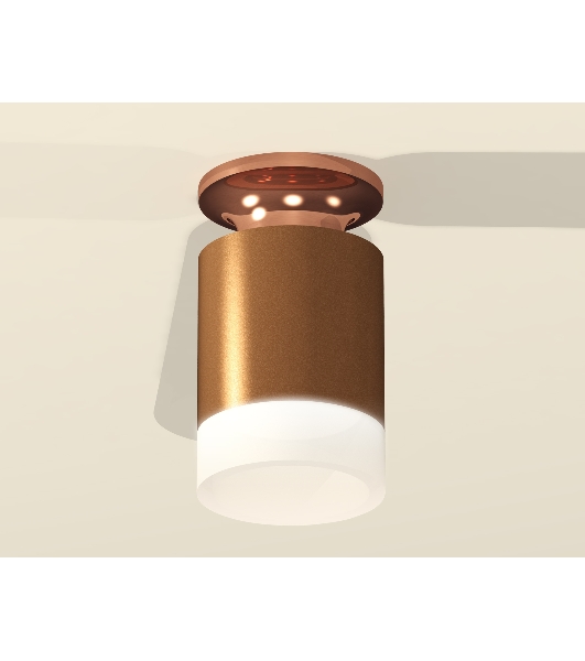 Светильник Ambrella Light XS6304153 SCF/PPG/FR кофе песок/золото розовое полированное/белый матовый MR16 GU5.3