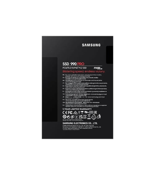 Накопитель SSD Samsung 990 PRO, 2000Gb, PCIe 4.0 x4, M.2 2280, NVMe, R/W 7450/6900, с радиатором