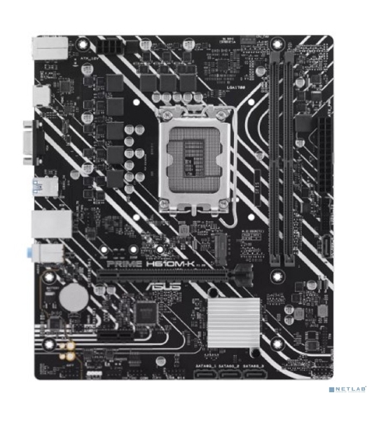 Материнская плата ASUS PRIME H610M-K, LGA 1700, Intel H610, 2xDDR5, 4xSATA, 1xM.2, 1xPCIe 4.0 x16, 1x1Gb LAN, 2xUSB-A 3.2 Gen 1, 4xUSB-A 2.0, 1xHDMI, 1xVGA, 3x3.5 мм, 1xRS-232, 7.1, mATX