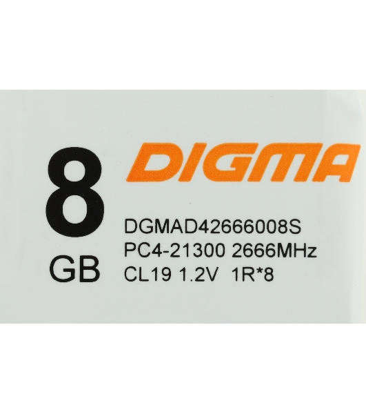 Оперативная память Digma, DDR4, 8GB (1x8GB), 2666MHz, CL19, DIMM