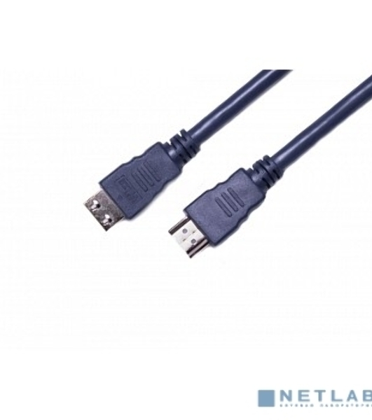 Кабель HDMI CP-HM-HM-5M Wize, 5 м, v.2.0, K-Lock, soft cable, 19M/19M, позол.разъемы, экран, темно-серый, пакет