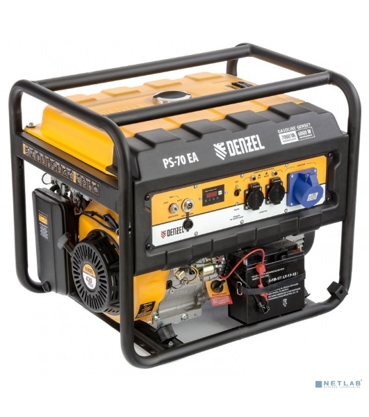 Электрогенератор бензиновый Denzel PS 70 EA, 7 кВт, 85 дБ, 88 кг