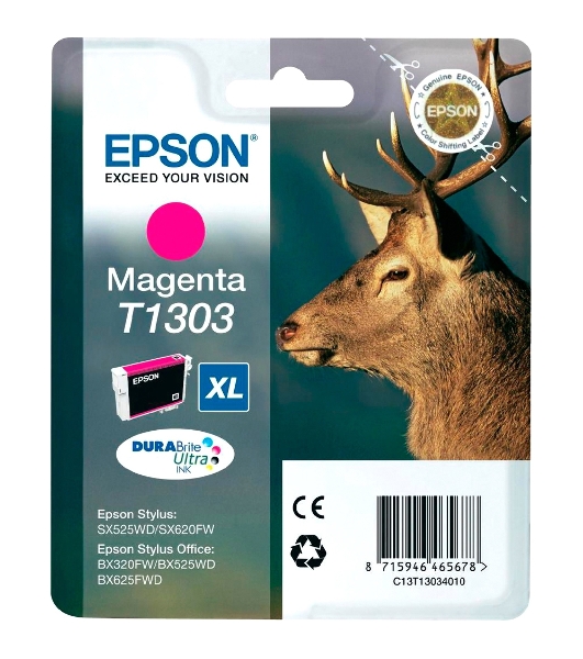 Картридж струйный Epson C13T13034012 пурпурный для Epson SX525WD/SX535WD/B42WD/BX320FW/BX625FWD/BX63