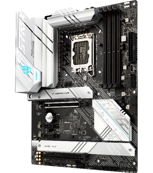 Материнская плата ASUS ROG STRIX B660-A GAMING WIFI D4, LGA 1700, Intel B660, 4xDDR4, 4xSATA, 3xM.2, 1xPCIe 5.0 x16, 1xPCIe 3.0 x4, 1xHDMI, 1xDP, 1x 2.5Gb LAN, 1xUSB-A 3.2 Gen 2, 2xUSB-A 3.2 Gen 1, 4xUSB 2.0, 5x3.5 мм, 7.1, Standard-ATX
