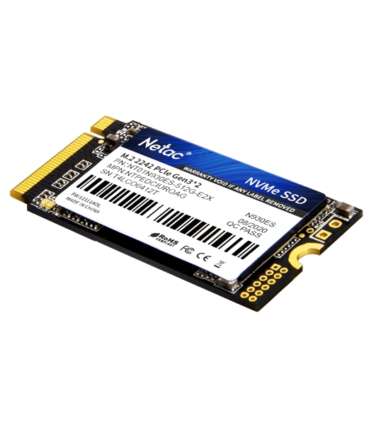 Накопитель SSD Netac N930ES, 512Gb, PCIe 3.1 x2, M.2 2242, NVMe, R/W 1650/1500