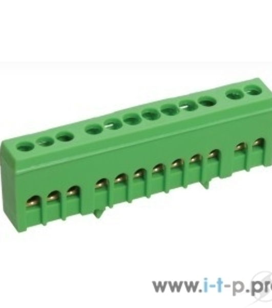 Шина IEK YNN10-69-12KD-K06 PE 'земля' в корп изол на DIN-рейку ШНИ-6х9-12-К-З IEK