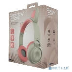 Беспроводные/проводные наушники QUMO Party Cat BT 0027 бежево-розовый, накладные, Bluetooth + проводной, кошачьи ушки, до 7 ч, фото 1