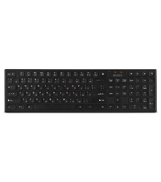 Комплект беспроводной SVEN ножничная клавиатура + мышь KB-C2550W черный (109 кл.,12Fn, 1000DPI, 2+1 кл.)