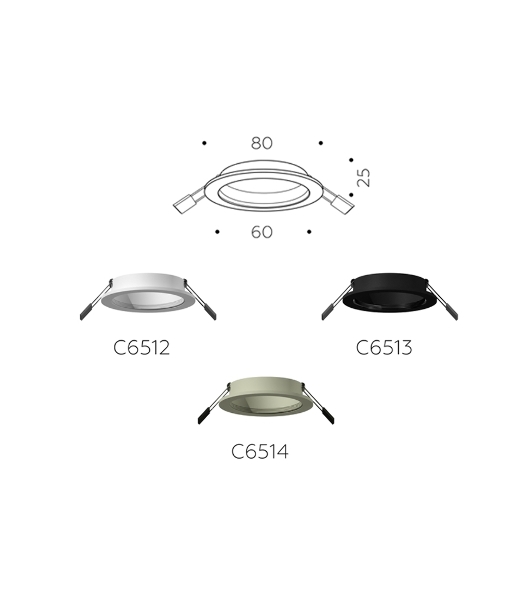 Корпус светильника C6512 SWH белый песок D80*H25mm MR16 GU5.3