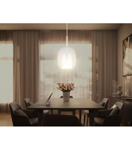 Подвесной светильник Ambrella light LH11121 BK/WH/CL черный/белый/прозрачный E27 max 60W D175*310
