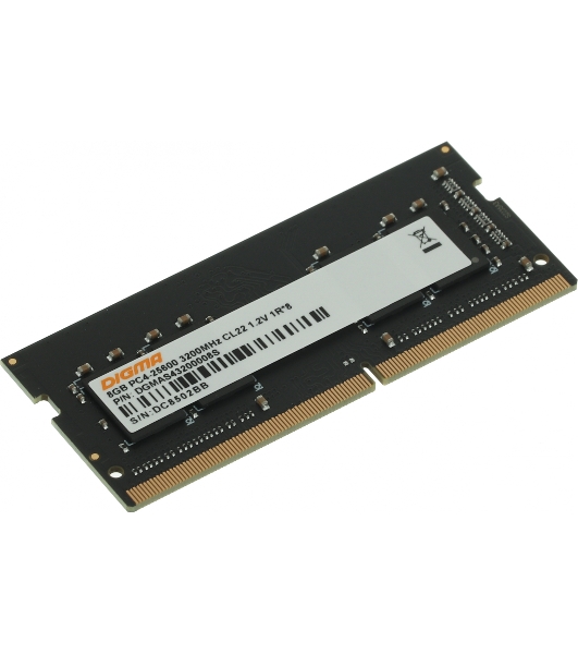 Оперативная память Digma, DDR4, 8GB (1x8 GB), 3200 MHz, CL22, SO-DIMM