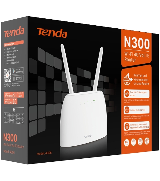 Роутер Tenda 4G06, 4G LTE и 4G VoLTE wiFi