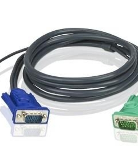 Кабель KVM ATEN 2L-5201U USB(тип А Male)+HDB15(Male) <-> SPHD15(Male) 1,2м., черный.