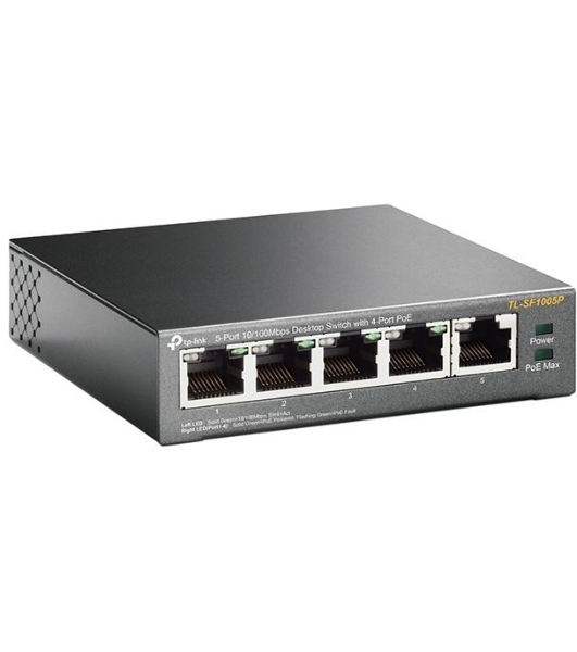 Коммутатор TP-Link SMB TL-SF1005P 5-портовый 10/100 Мбит/с настольный коммутатор с 4 портами PoE