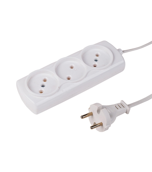 Удлинитель PROconnect STANDARD 3 гнезда, 3 м, 2х0.75 мм², б/з, белый