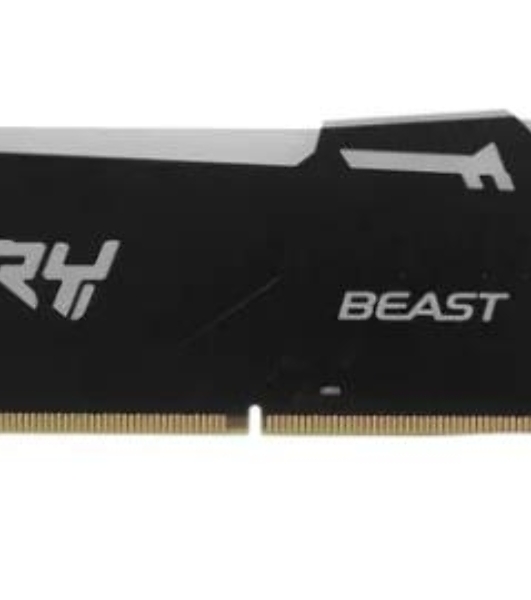 Оперативная память Kingston Fury Beast Black RGb, DDR5, 8Gb (1x8Gb), 5600MHz, CL36, DIMM, с радиатором, RGb, черный