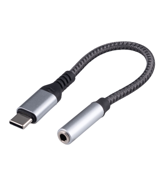 Кабель-переходник AUX Cablexpert CCA-UC3.5F-AL Type-C(M)/Jack3.5(F), алюминий+нейлон.оплётка, 0.15м, пакет
